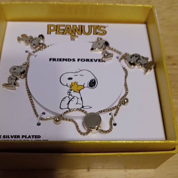 Peanuts Silver Charm Bracelet with Snoopy and Friends - Picture 2 of 3